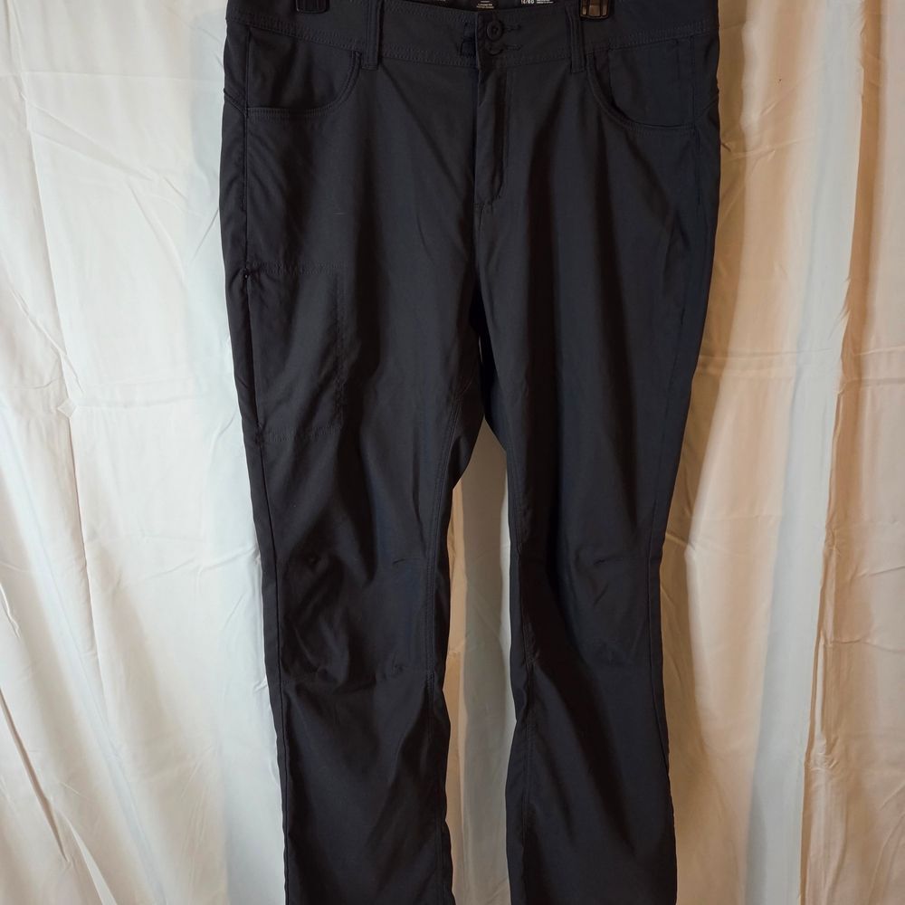 Prana Women's Black Straight Leg Hiking Outdoor Pants Size 16